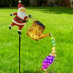 Solar Garden Lights Waterproof Santa Claus Watering Can Design Waterproof Watering Can Lights for Garden for Walkway Courtyards