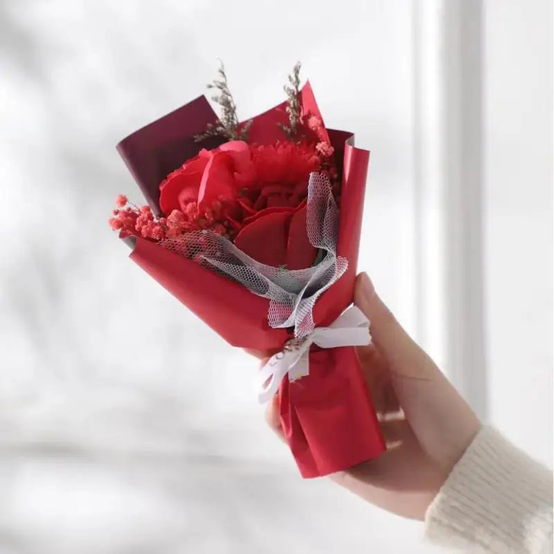 Valentine's Day Gift Decoration Rose Artificial Flowers Bouquet Fake Flower For Girlfriend Gift Mother's Day Decor Flower