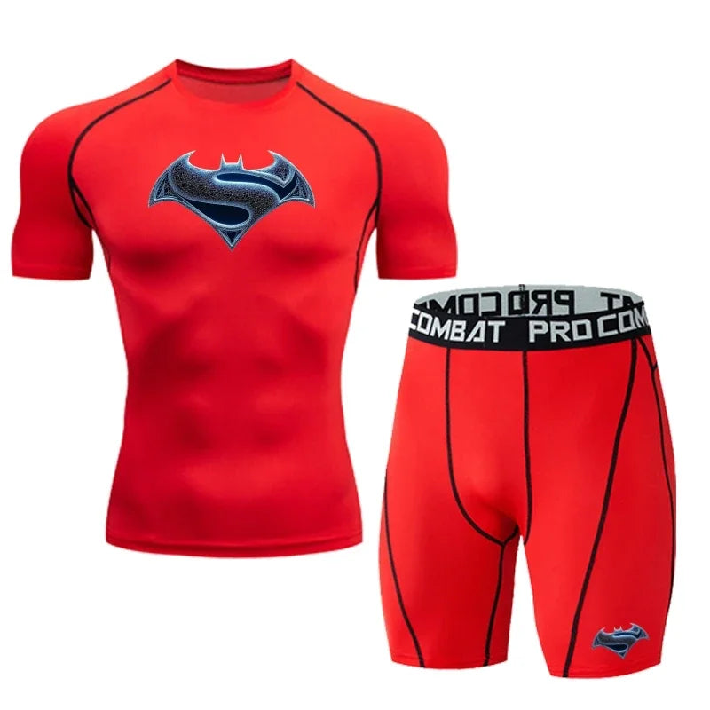 2026 Men's T Shirt Outdoor Training Fitness Gym Jogging Running Sweatshirt Bat/-Man Compression Shirts Tight Elastic Breathable