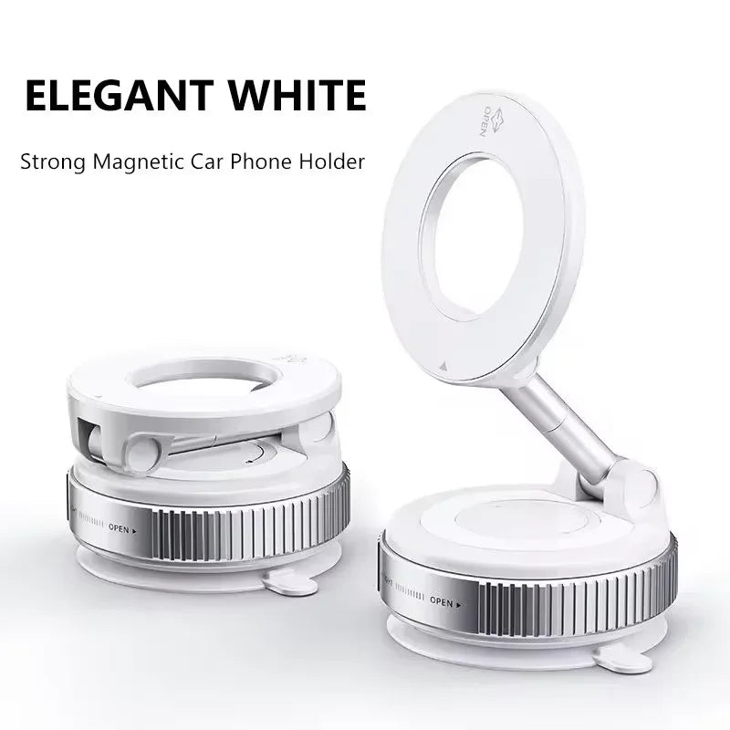 Strong Magnetic Vacuum Car Phone Holder With Foldable 360 ° Adjustable Rotating Suction Cup Suitable For Multiple Types Phone