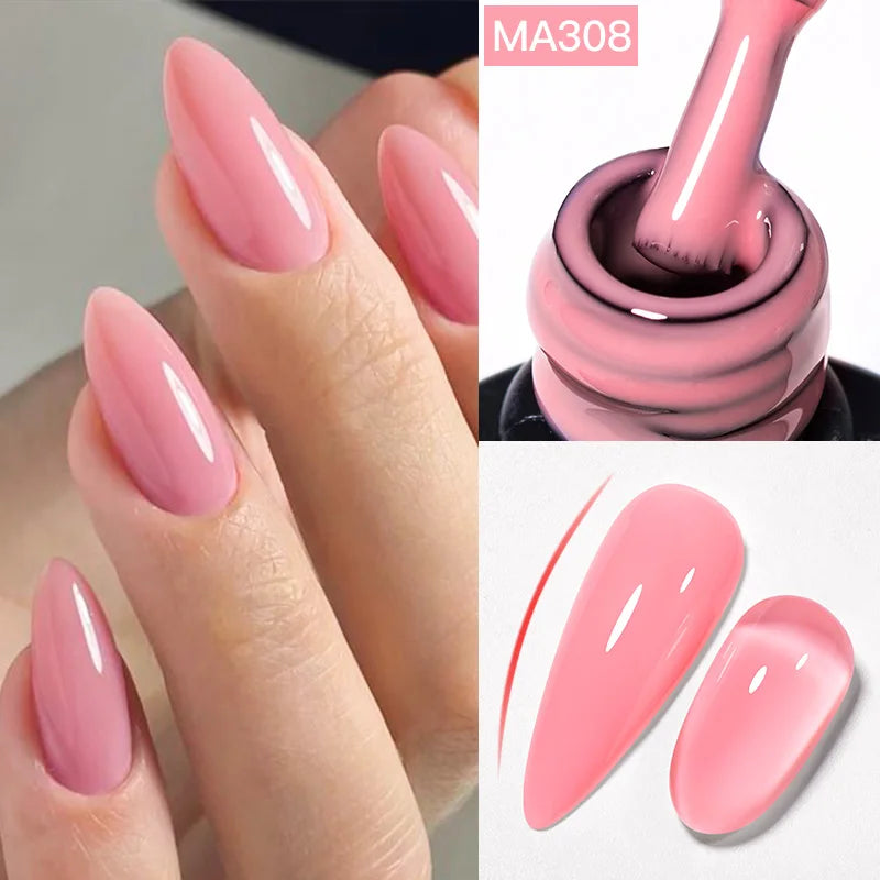 7ml Nude Rubber Base Gel, 68 Colors, DIY Nail Art Supplies Gel for Nails Design, UV LED Soak Off, Easy to Apply, Long Lasting