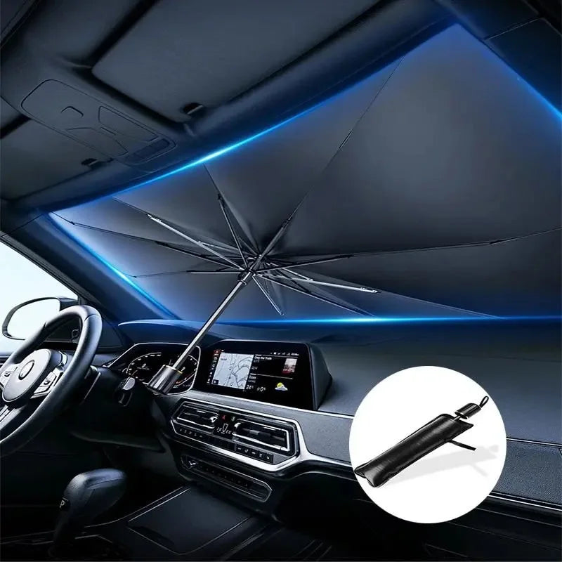 Portable Car Windshield Sunshade, Foldable Windshield Sun Umbrella, Car Exterior Accessory, Car Windshield Cooling Umbrella for Daily Use, Car Window Shades