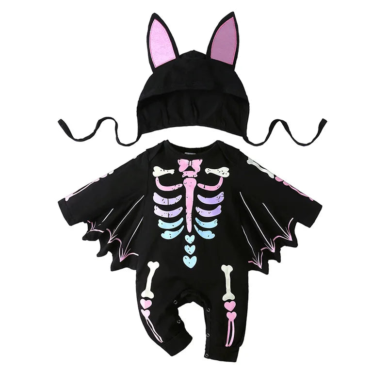 0-24Months Baby Boys Jumpsuits Halloween Costumes Children Halloween Cosplay Party Boy Clothes Long-sleeved Hoodie