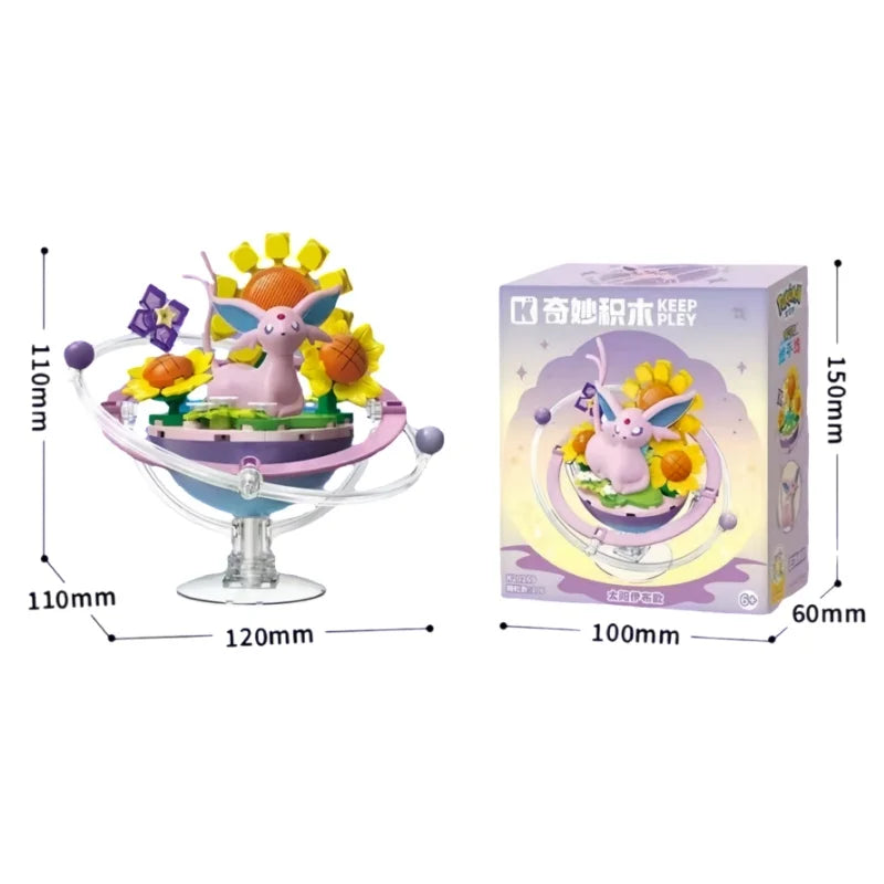 New Keeppley Original Pokemon DIY Building Blocks Toys Cartoon Eevee Family Planet Series Assembly Model Ornaments Toy Fans Gift
