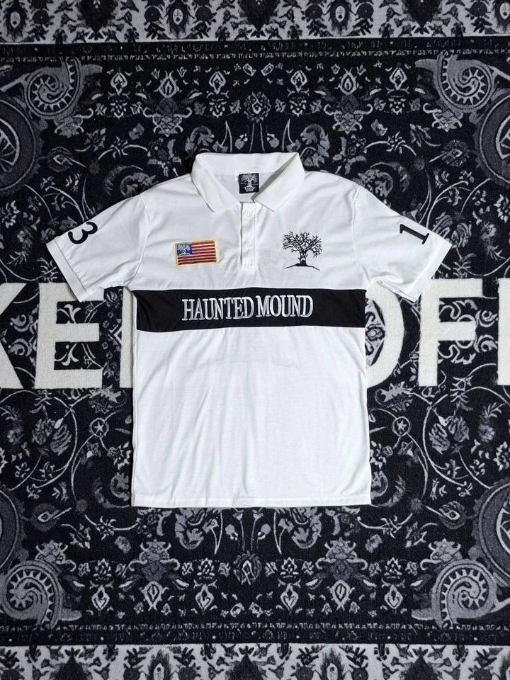 Y2K American Halloween Elements Letter Embroidery Splicing Jumpsuit Short Sleeved T-shirt Casual Jersey Men's Clothing