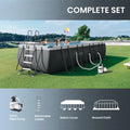 Ultra XTR Large Rectangle Above Ground Swimming Pool Set 18ft x 9ft x 52in with Pump