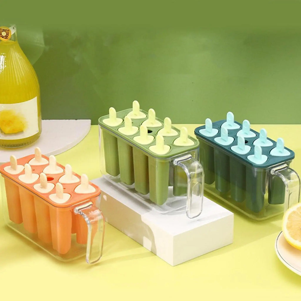 Ice Pop Molds 8 Grid Ice Pop Molds Silicone Ice Cream Mold DIY Homemade Reusable Easy Release Ice Pop Make Ice Lolly Mould
