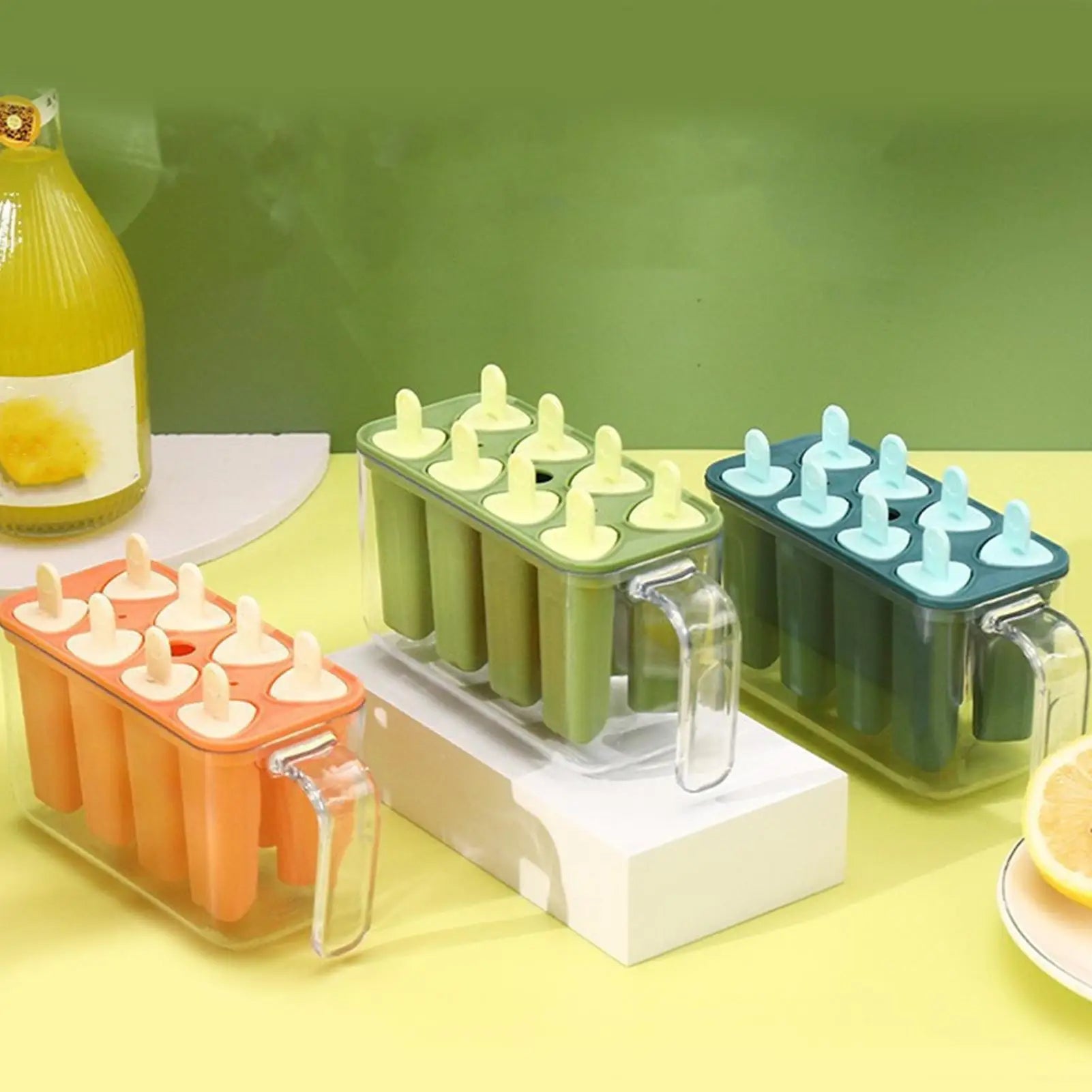 Ice Pop Molds 8 Grid Ice Pop Molds Silicone Ice Cream Mold DIY Homemade Reusable Easy Release Ice Pop Make Ice Lolly Mould
