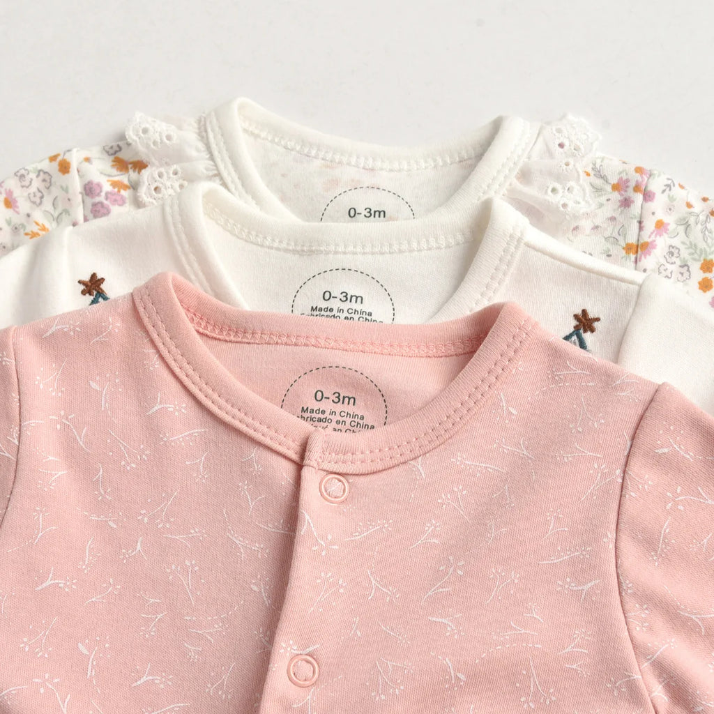 Brand Newborn Babies Clothes Infant Baby Boys Girls Romper Cotton Long Sleeve Pajamas Jumpsuit Toddler Clothes Outfits 3Pcs/Lot