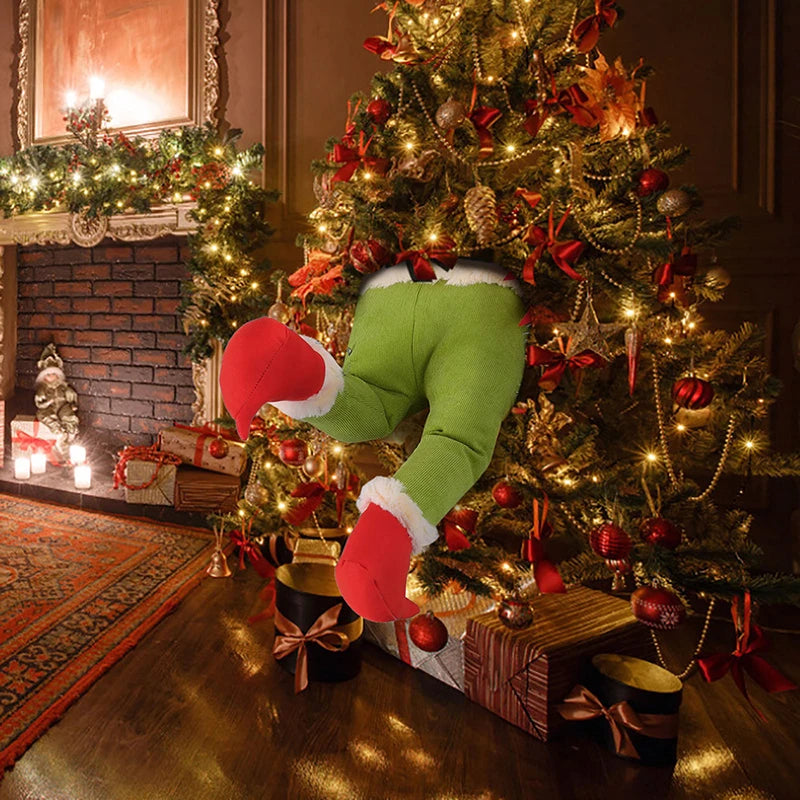 1pc Merry Christmas Green Red Santa Claus Legs Ornament Home Winter Happy New Year Xmas Celebration Party Decoration Supplies