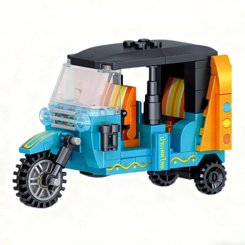 City Three-wheeled motorcycle Model MOC Building Blocks Vehicle Technical Bricks Birthday Gifts Toys for Kid Boys Children Adult