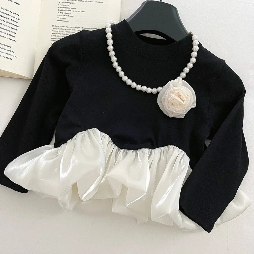 Children's Sets Girls' Autumn 2-Piece Set Long Sleeve Lace Blouse & Pants Stylish Outfit for Baby & Toddler Girls