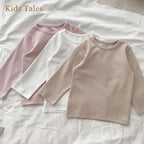 2026 Spring Newborn Baby Boys Girls Cotton T-shirt Clothes Toddler Crewneck Long Sleeve Solid Casual Autumn Tops Tees 3-36Months