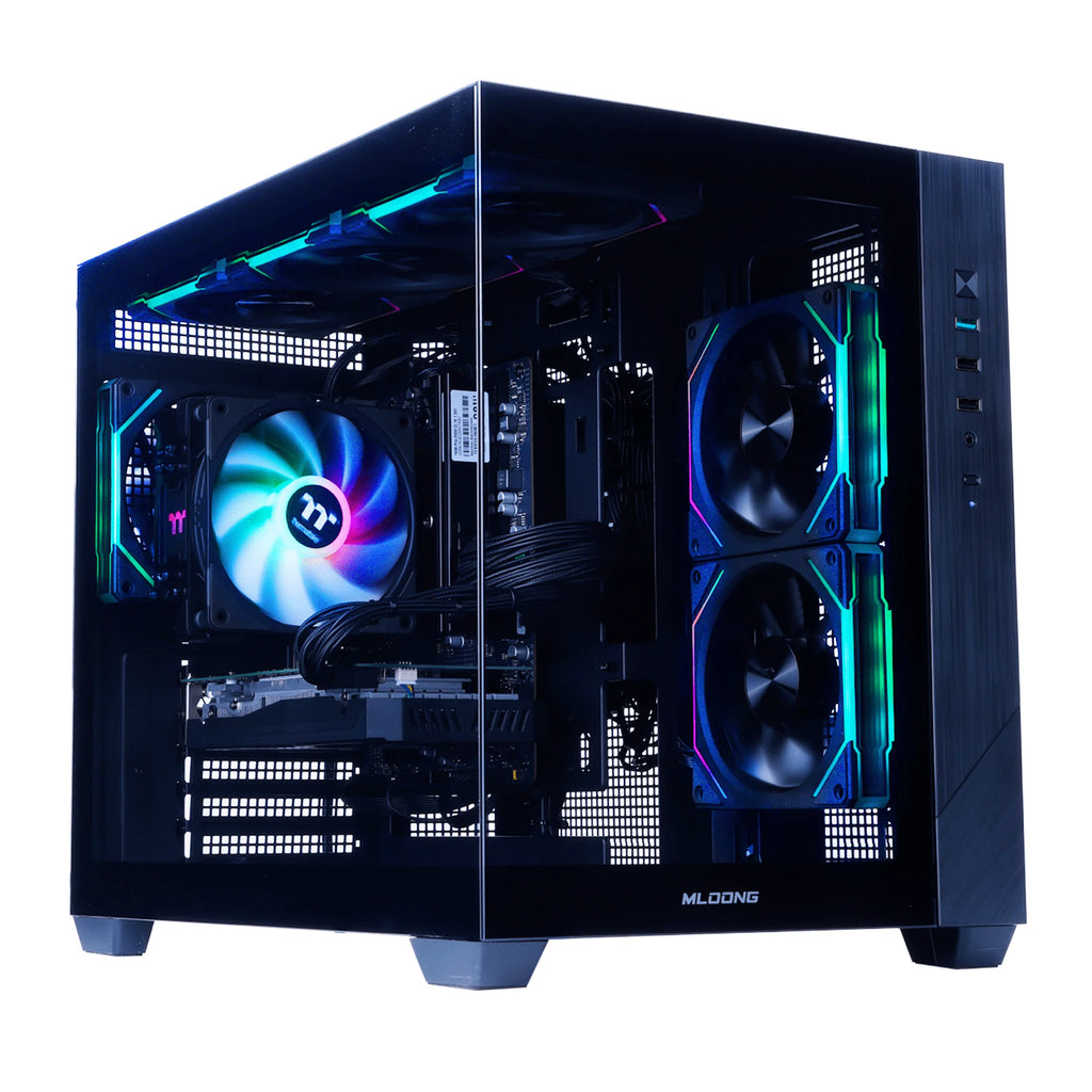 Mloong Gaming PC Desktops AMD Ryzen5 5500, Radeon RX 6500XT 4GB, 1TB SSD, 16GB RAM, 650W, Win11, WiFi, Black