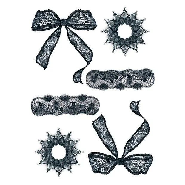 Waterproof Temporary Tattoo Sticker Sexy Lace Bow Knot Flower Arm Leg Body Art Flash Tatoo Fake Tatto for Men Women