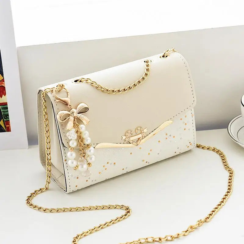 Korean Version Women's Crossbody Bag Sequin Chain Shoulder Bag Mobile Phone Bag