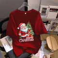 2024 New Year T-shirt Women Christmas Clothes Oversize Loose Short-sleeved Casual Woman tshirt Summer Plus Size Round Neck