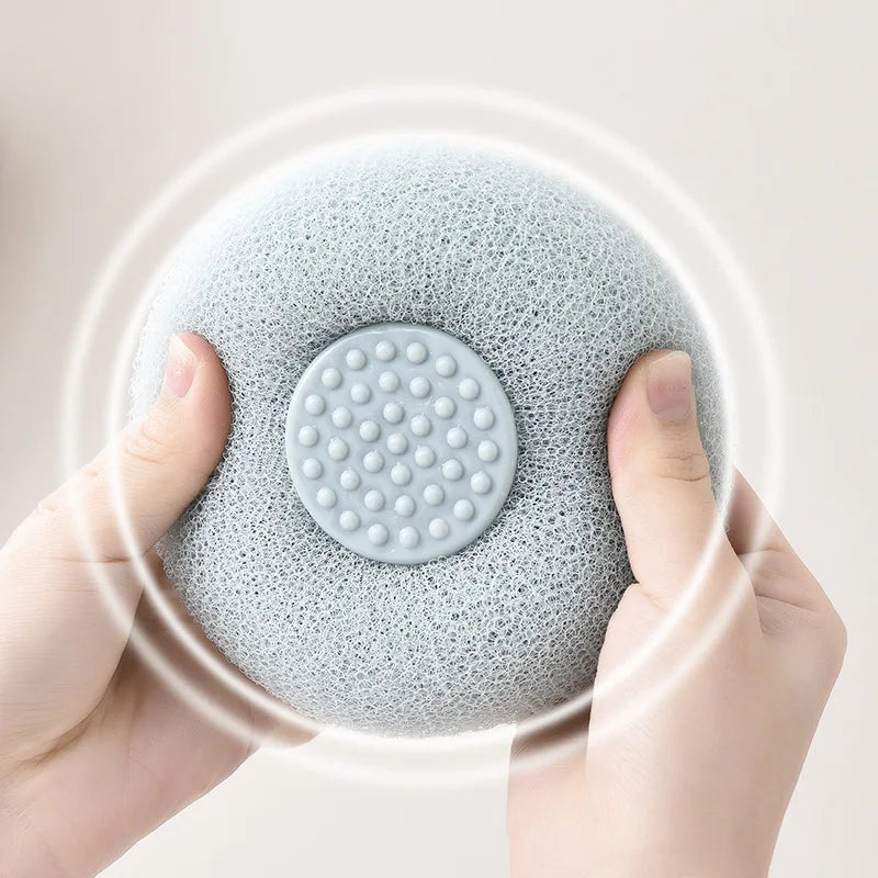 New Soft Mesh Bath Sponge Balls Nylon Cleaning Brush Shower Puff Body Cleaner Exfoliat Scrubbers Bath Ball Bathroom Accessories