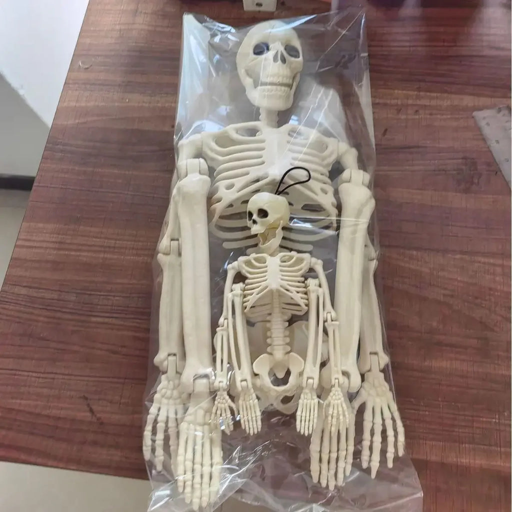 Halloween Movable Skeleton Fake Human Skull Bones Halloween Party Home Bar Decorations Haunted House Horror Props Ornament Toys