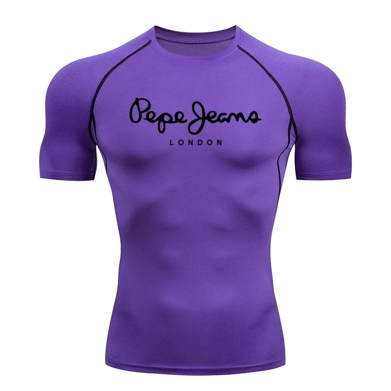 Sports T-shirt Men's Quick Drying Short Sleeved Sports T-shirt Top Gym Fitness Tight Fitting Shirt Training Running T-shirt Men