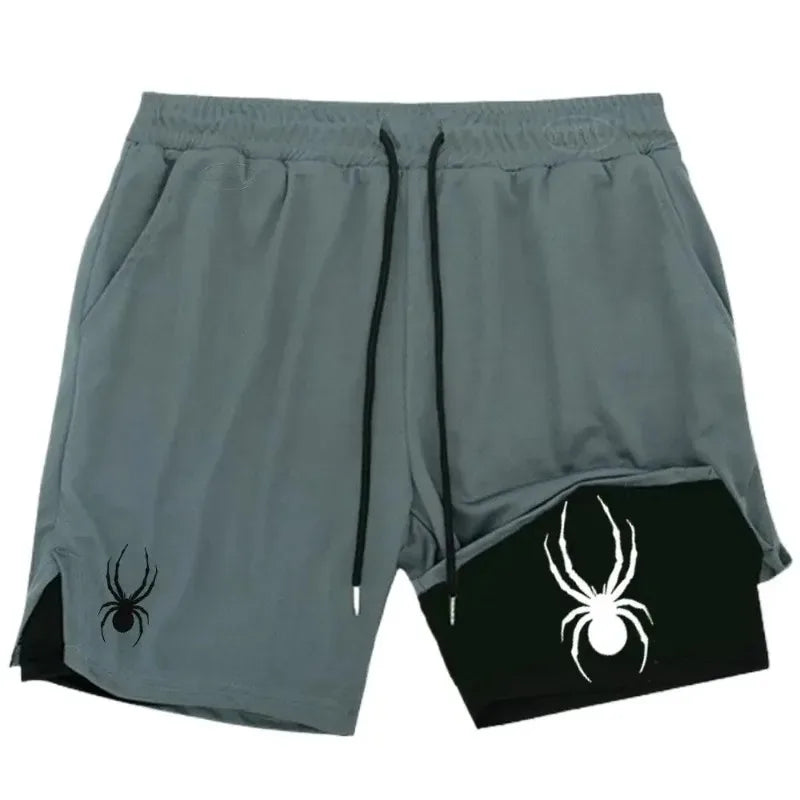 Summer for Men Shorts 2-in-1 Gym Breathable Running Jogging Casual Sportswear Quick Dry Fitness Double Layer Fashion Double Deck
