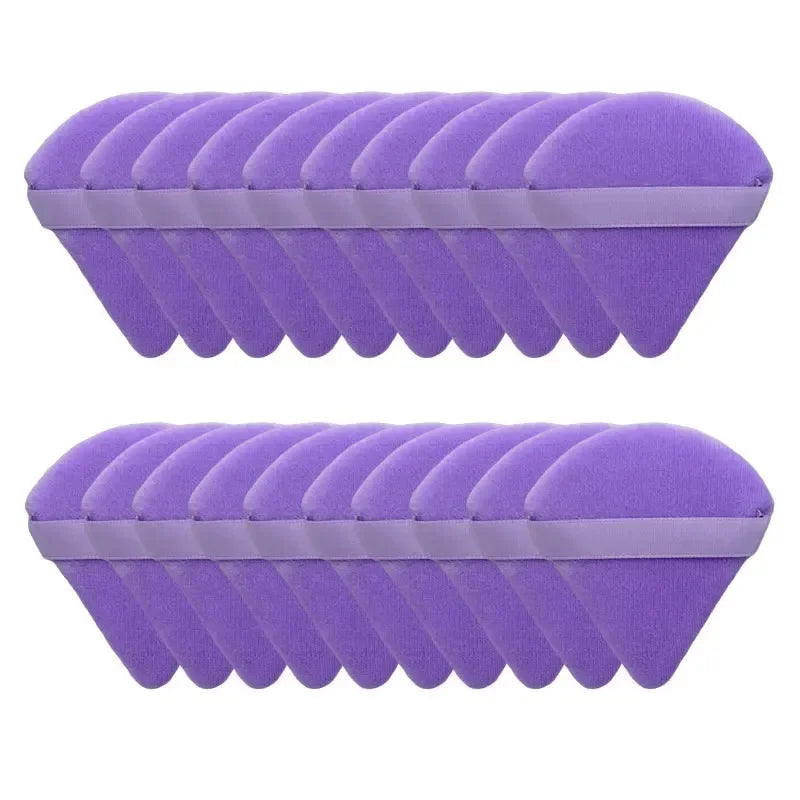 2/5/10/20Pcs Triangle Velvet Powder Puff Pizza Flours Mini Face Makeup sponge Cosmetics Washable Lightweight Makeup Tool