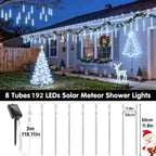 Solar LED Meteor Shower String Light Outdoor Icicle Fairy Light for Christmas Tree Wedding Party Garden Camping Decor Solar Lamp