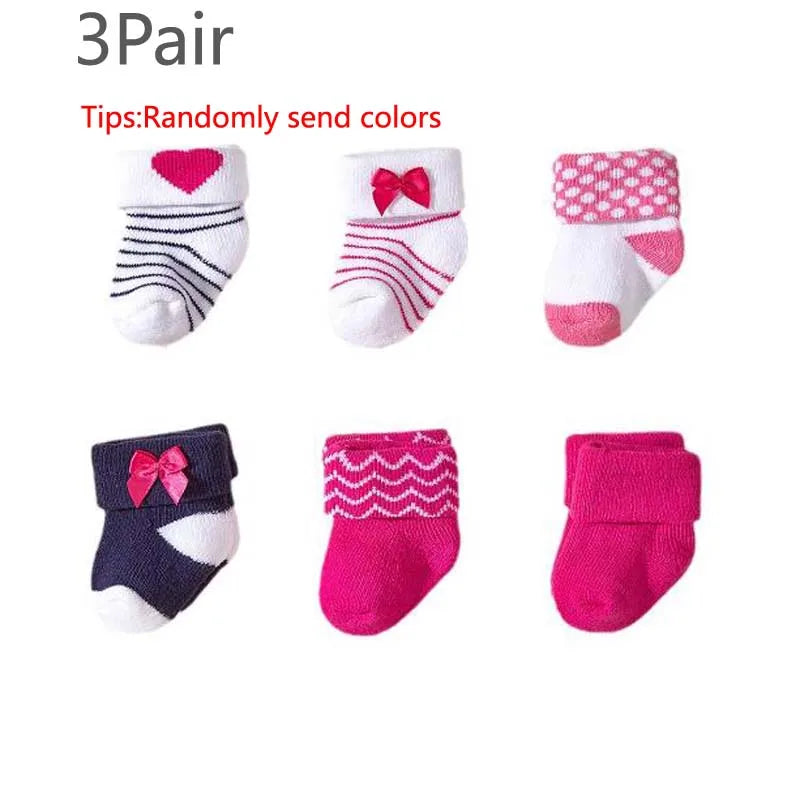 3Pair/lot new girls' warm socks for autumn and winter
