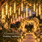 Christmas USB Meteor Shower Fairy Lights Falling Rain Icicle String Lights for Wedding Window Bedroom Cozy Home Holiday Decor