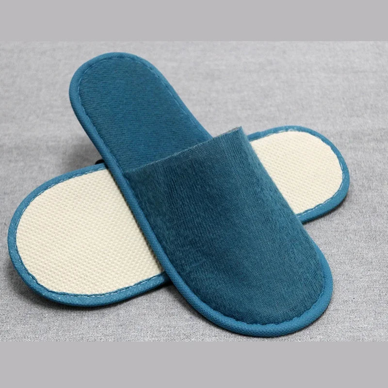 5 Pairs Disposable Slippers Hotel Travel Slipper Sanitary Party Home Guest Use Men Women Unisex Closed Toe Shoes Salon Homestay