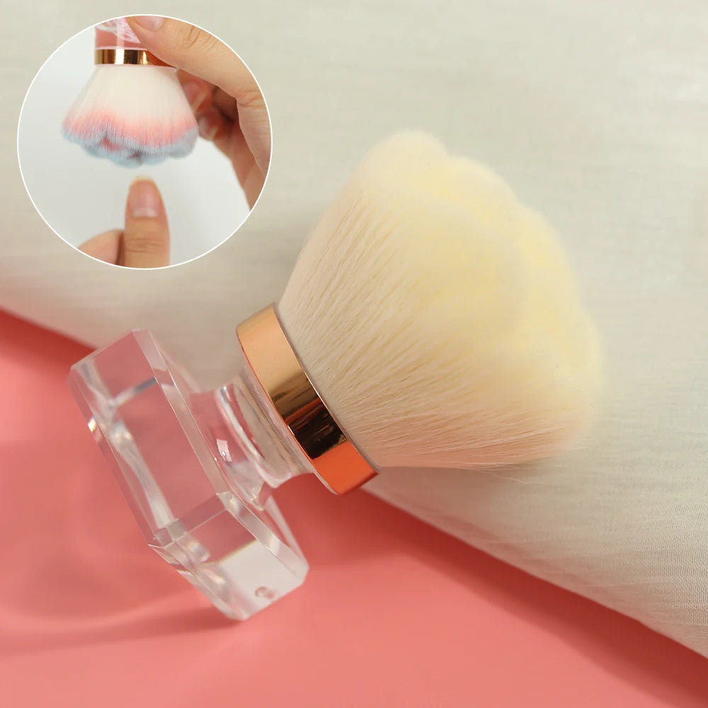 Nail Art Dust Brush for Nails Plastic Handle Powder Remove Soft Cleaning Nail Brush For Manicure Gel Nail Accessories Tool