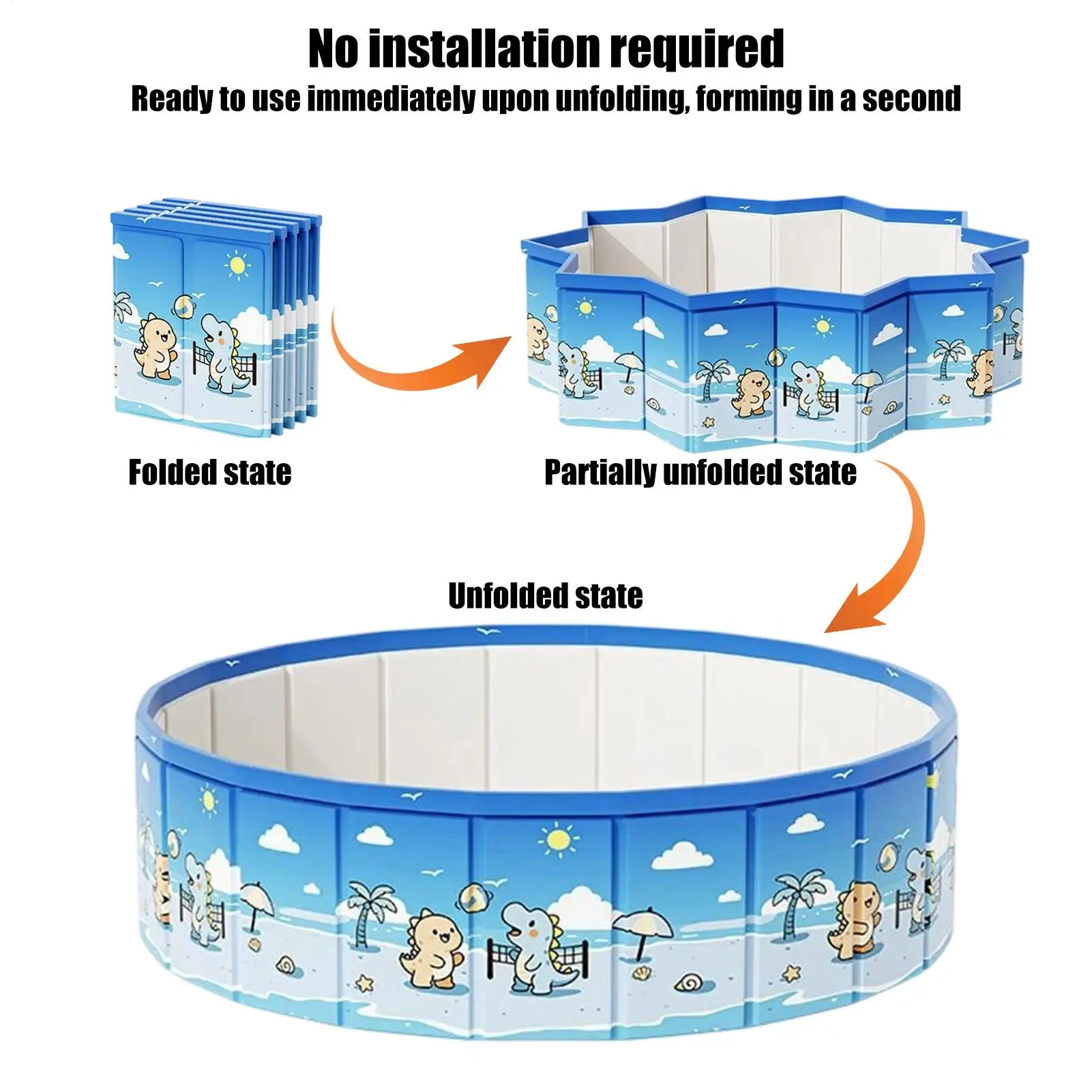 90/120/160cm Foldable Children's Swimming Pool Home Foldable Frame Bathing Pool PVC Waterproof Portable Swim Tool
