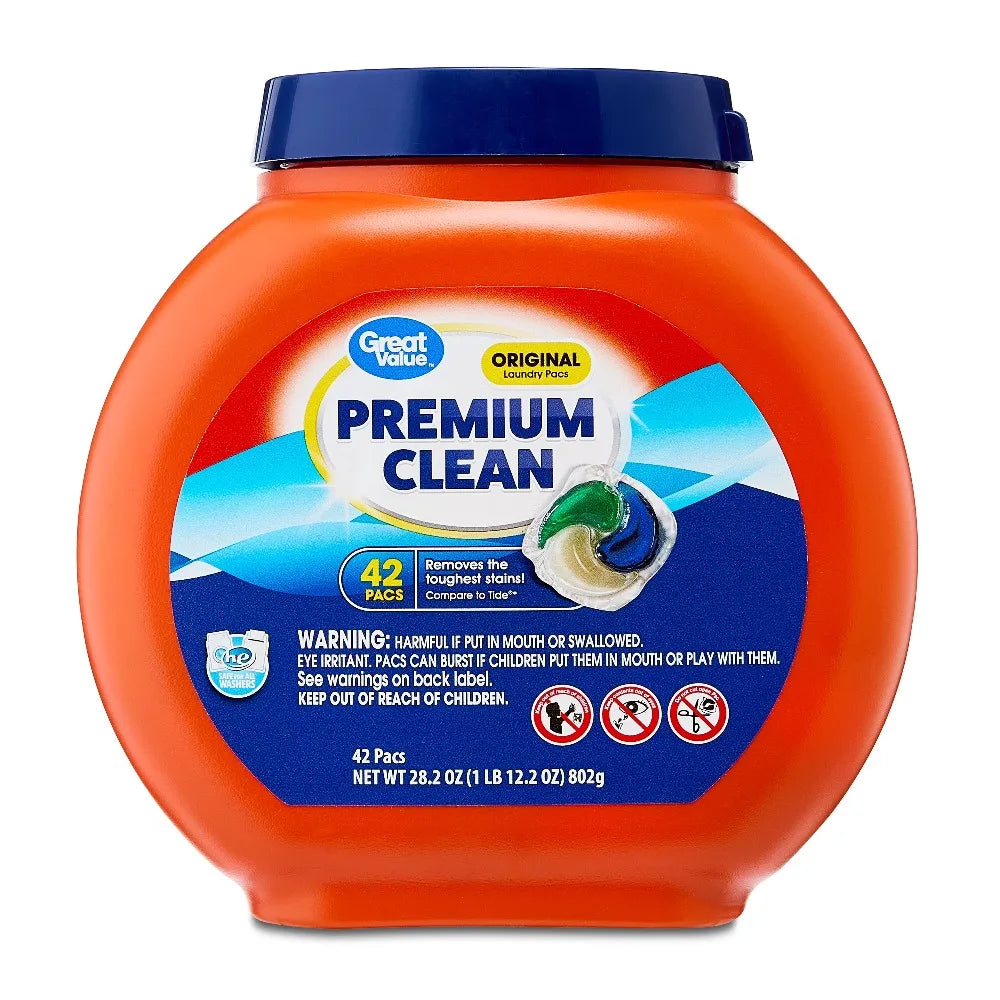Household Favorite! | Large capacity | Premium Cleaning Laundry Detergent Pacs Pods Capsules Original Fresh Scent  Wash Efficient Stain Removal for All Machines