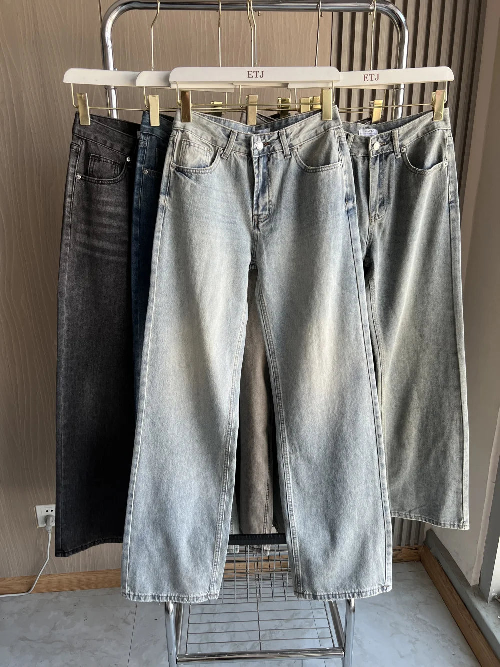 Z1975 straight height waist long jeans 2025 ETJ Autumn/Winter New Wash Product y2k Classic  Jeans for women