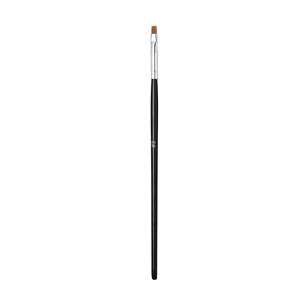 Nail Art Brush Flat Tilted Manicure Brush Nylon Hair Wooden Handle Drawing Brush for Nails Paint Gel Brush Pen Extension Design