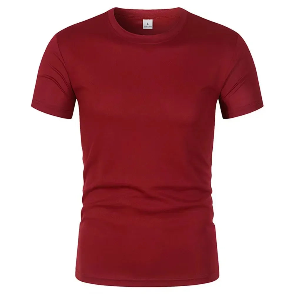 2026 New Running T-shirt Men's Summer Fashion Round Neck Comfortable Breathable Short Sleeve Fitness Exercise Speed Drying Top