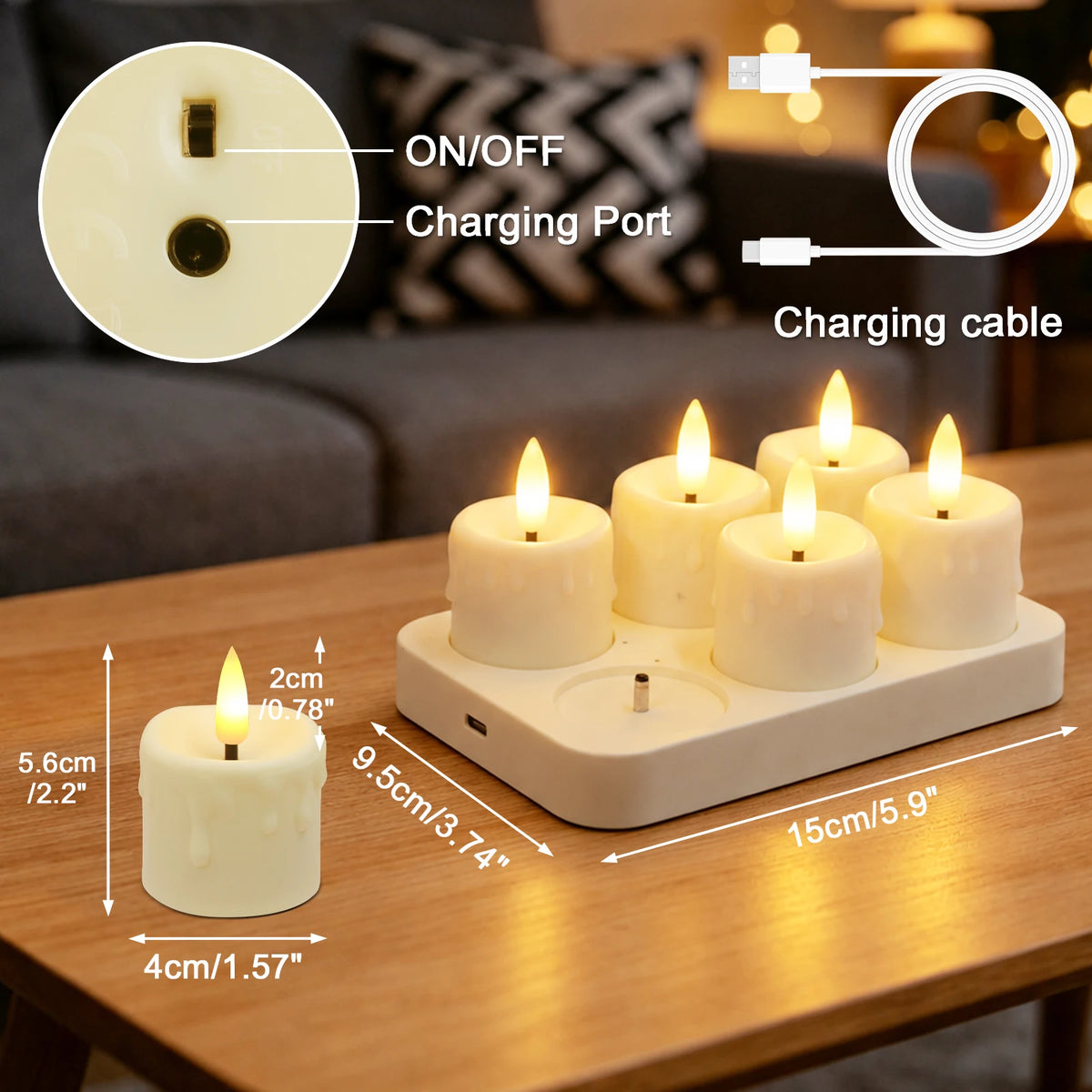 LED Candles 24/12 Pack Flameless Flickering Tea Light Warm White Candle for Party Wedding Birthday Christmas Gifts Home Decor