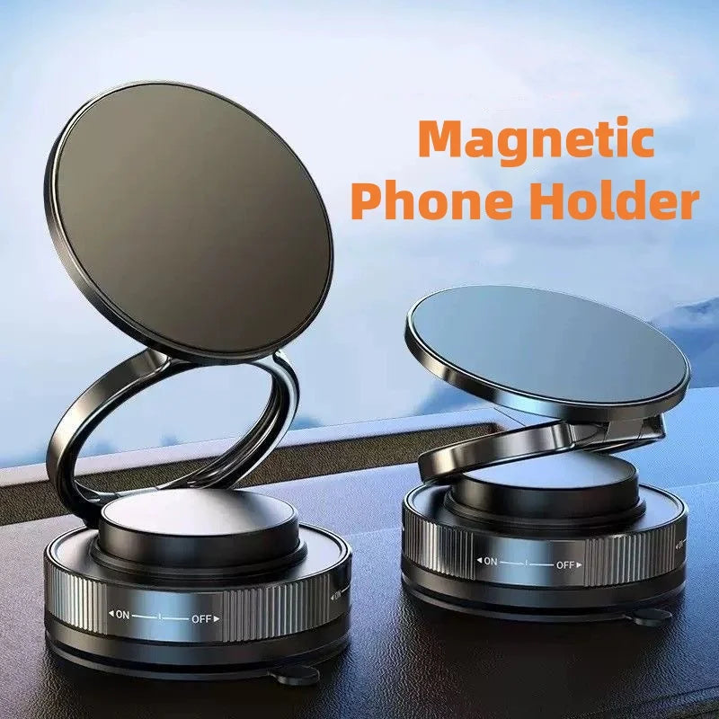Newest 360 Degree Rotating Magnetic Mobile Phone Holder Vacuum Suction Cup Strong Magnetic Adsorption Car Phone Stand
