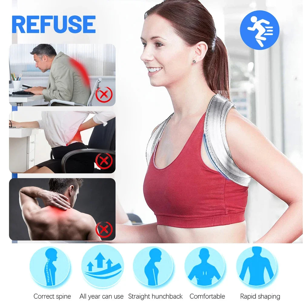 Back Posture Corrector Belt Brace Hunchback Corrector Adult Men and Women Sitting Posture Correction Belt Shoulder Straight Back