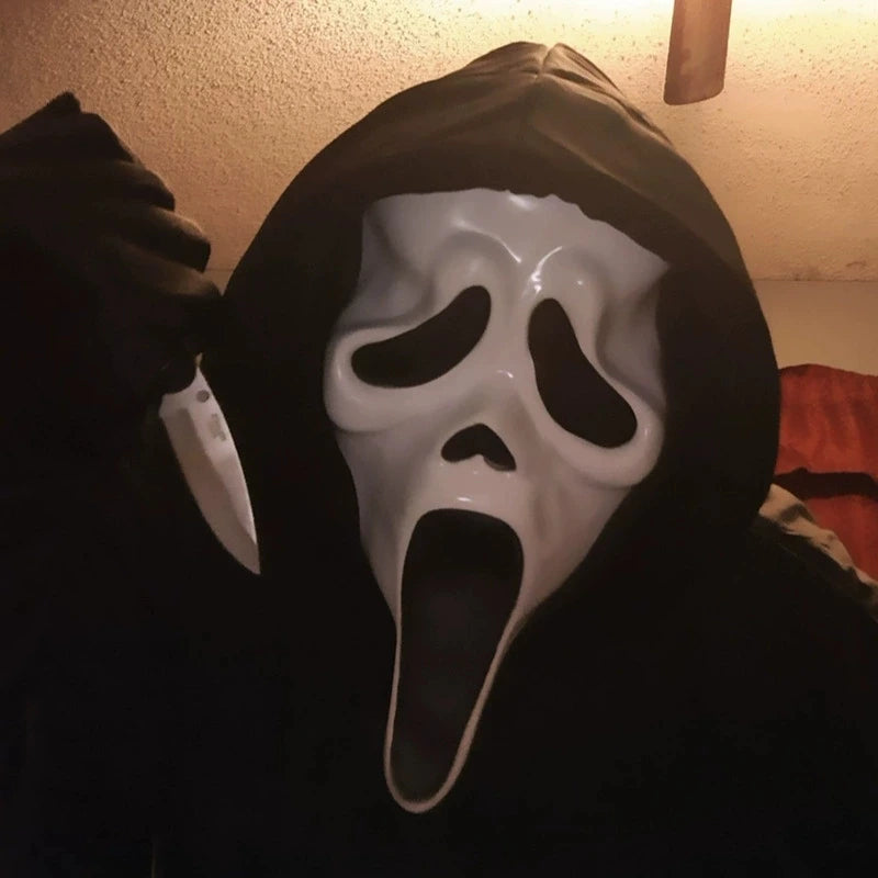 Quality Halloween Movie Scream Horror Face Mask Realistic Creepy Ghost Masks Stick Tongue Out Funny Scary Cosplay Costume Props