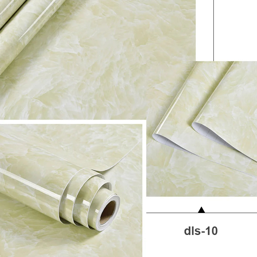 Marble Sticker Kitchen Oil-Proof Film Stove Waterproof Moisture-Proof Self-Adhesive Wallpaper Countertop Cabinet Renovation Tile