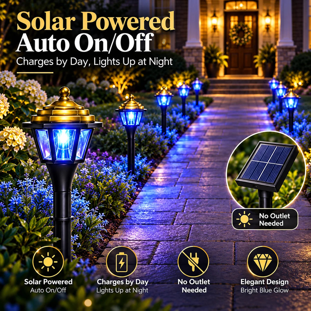 12 Pack Mini Solar Christmas Pathway Lights Outdoor Garden Lantern Stakes LED Waterproof Walkway Yard Decoration Holiday Lights