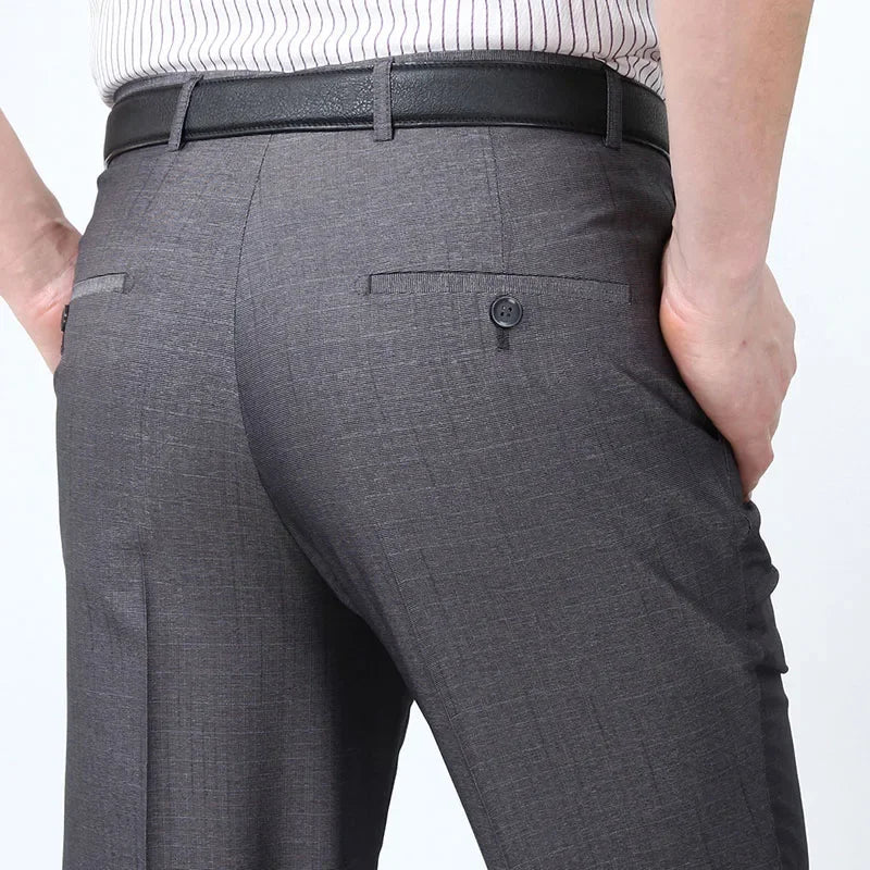 2021 Men Business Silk Suit Pant Plus Size 29-56 Spring Summer New Fashion Formal Men Casual Pant Buckle Trousers For Male