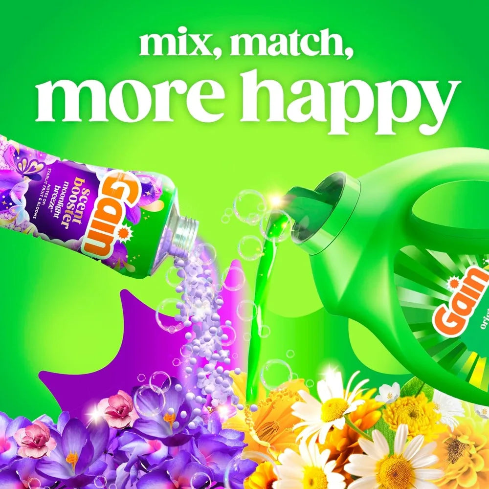 Gain Liquid Laundry Detergent Original Scent 132 fl oz 100 Loads with Odor Defense for High Efficiency Washers