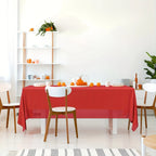 Red Plastic Tablecloth, Premium Decorative Red Disposable Tablecloth, Rectangular Party Tablecloth For Birthday, Christmas