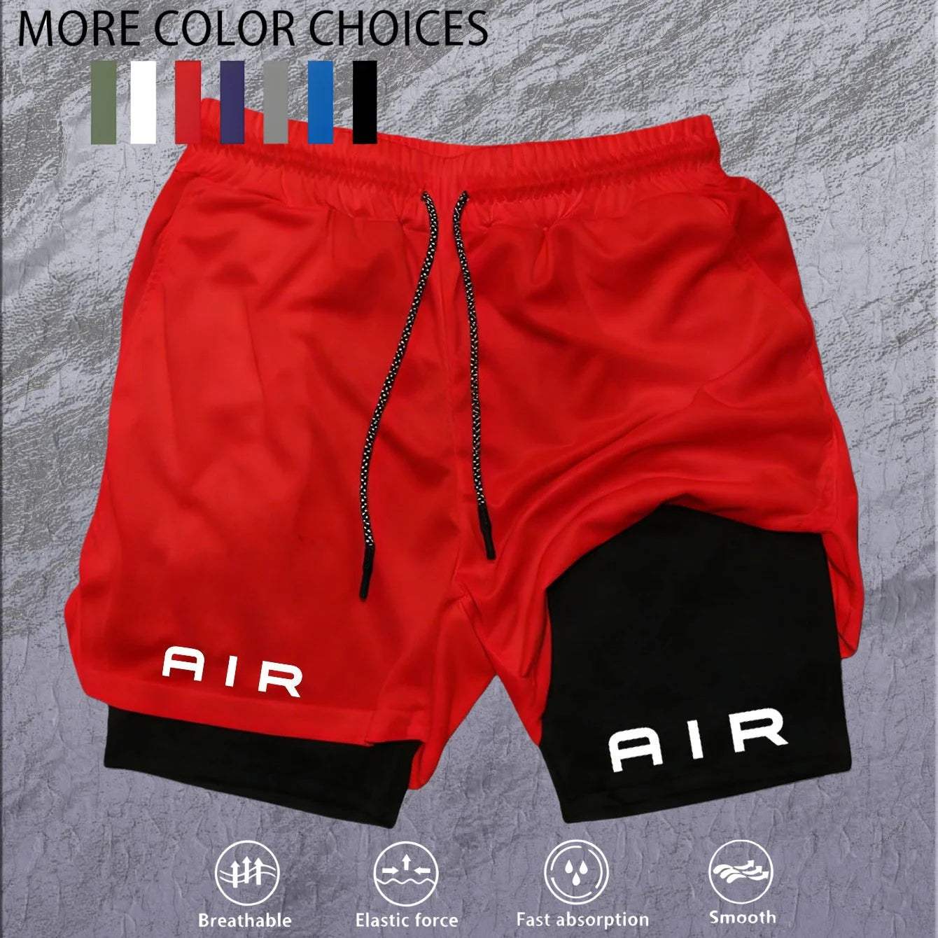 2026 Summer Running Shorts Men 2 in 1 Sports Jogging Fitness Shorts Training Quick Dry Mens Gym Men Shorts Sport gym Short Pants