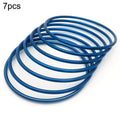 7pcs /set Lot Women Girls Bracelet Stainless Steel 3mm Thin Round Wire Plain Cuff Bangle Multi-color Joint layered 65mm KB63146