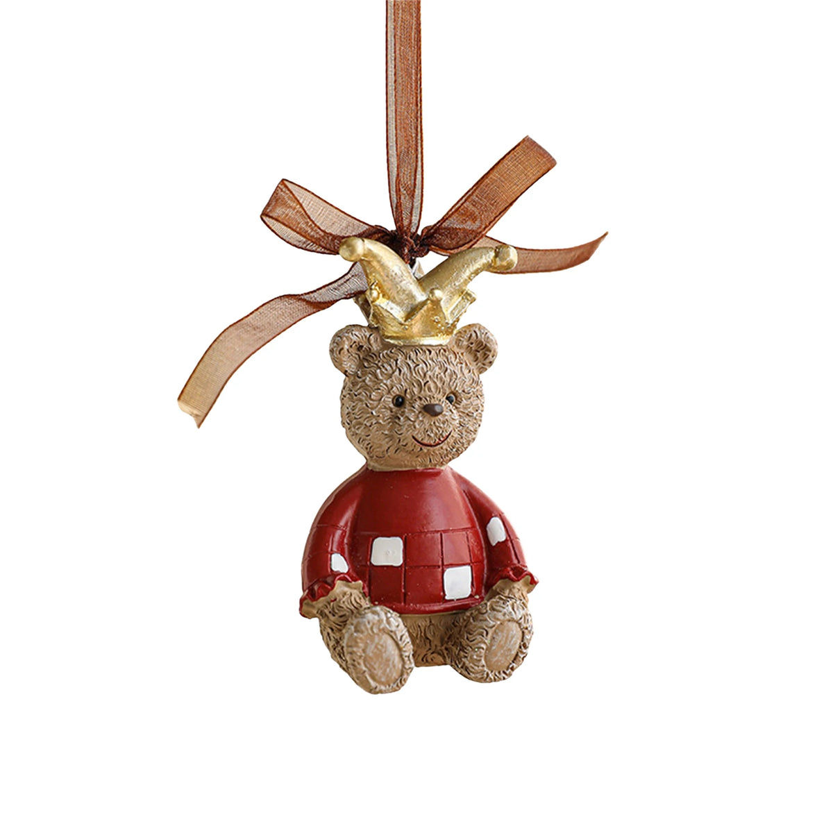 2026 Xmas Tree Pendant Cartoon Painted Santa Claus Elk Bear Christmas Stocking Resin Pendant Christmas Party Decorations 1pc