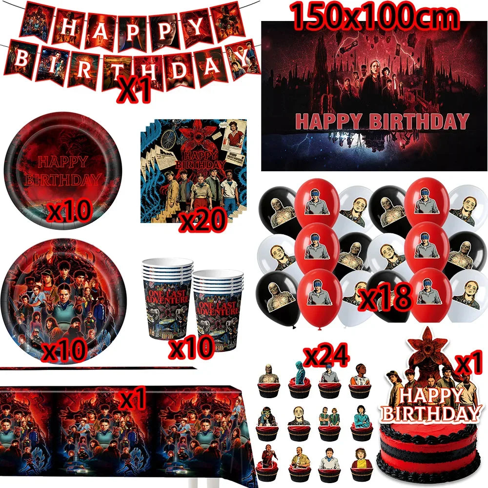 HOT Birthday Party Decorations Balloon Sets Disposable Party Plates Tablecloths Kids Birthday Gifts Baby Showers