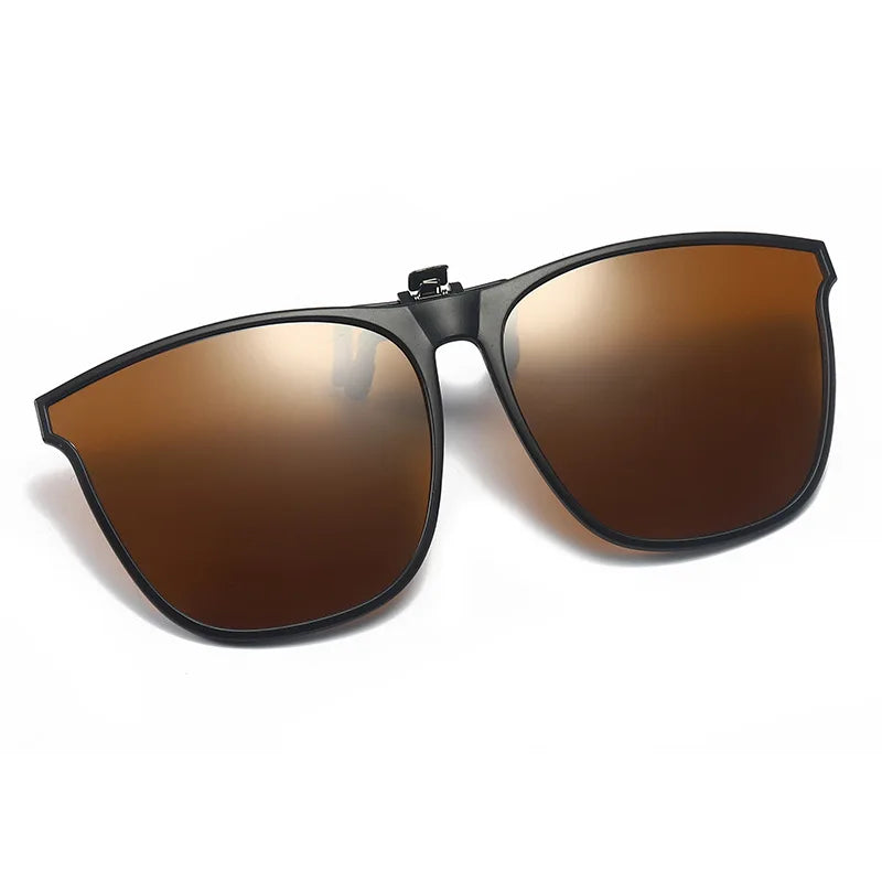 Polarized Clip On Sunglasses Men Car Driver Goggles UV400 Sun Glasses Anti Glare Vintage Square Glasses